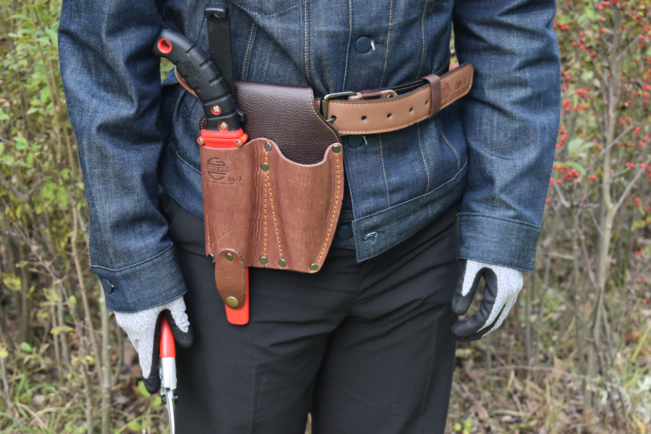 가든쿡 가죽 2구 전정가위집 GL-3 /전지 가위집 원예 조경 정원 접톱 공구 작업 국산