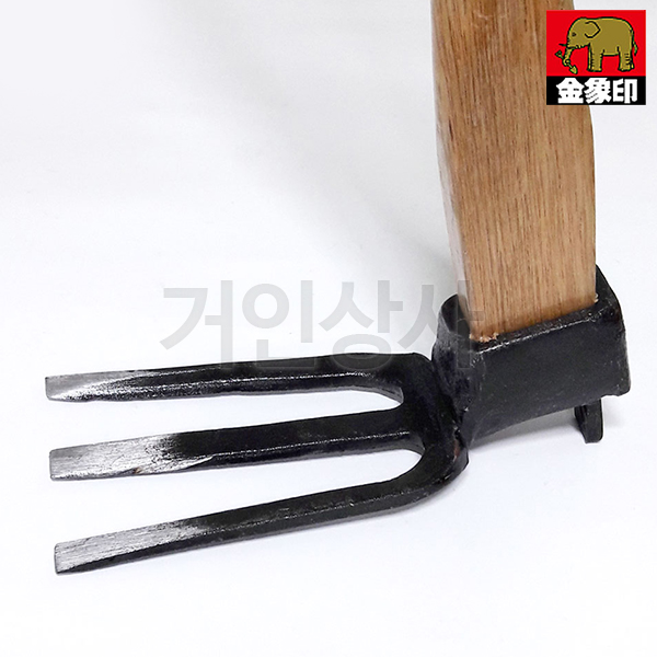 코끼리표 금상인 단조 세발 손괭이 / 일제 쇠스랑 괭이 텃밭 캐기 약초 뿌리 야전 캠핑