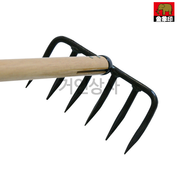 코끼리표 금상인 단조 6발 레기 /일제 갈퀴 쇠스랑 낙엽 흙고르기 밭갈기 잡초제거기 네기