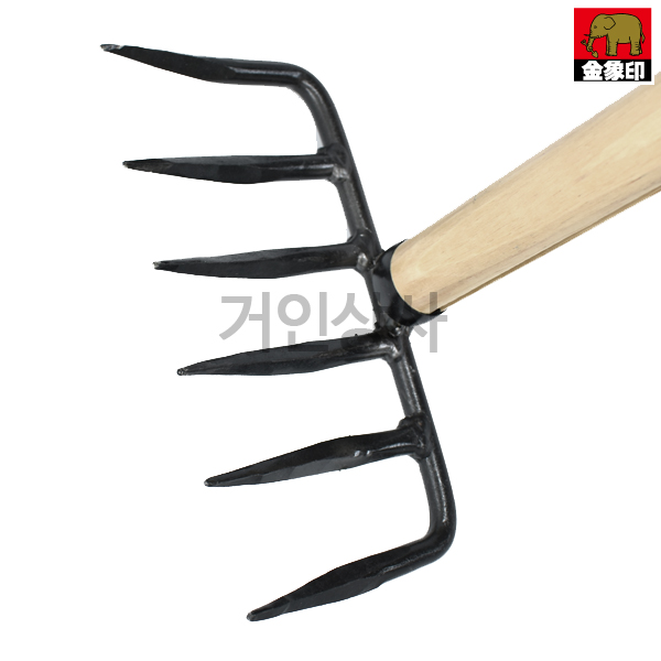 코끼리표 금상인 단조 6발 레기 /일제 갈퀴 쇠스랑 낙엽 흙고르기 밭갈기 잡초제거기 네기