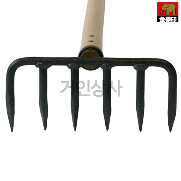 코끼리표 금상인 단조 6발 레기 /일제 갈퀴 쇠스랑 낙엽 흙고르기 밭갈기 잡초제거기 네기