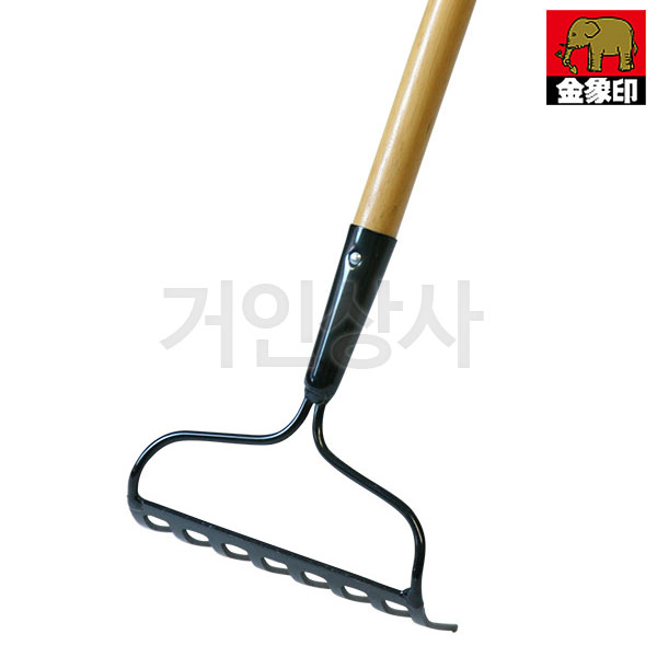 코끼리표 금상인 8발 레기 갈퀴(나무자루) /일제 쇠스랑 정원 청소 제초 풀모으기 땅고르기 흙고르기