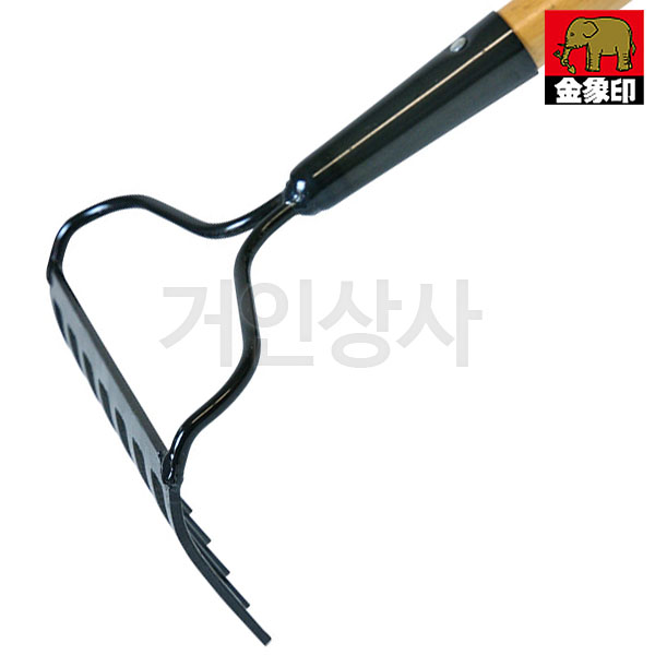 코끼리표 금상인 8발 레기 갈퀴(나무자루) /일제 쇠스랑 정원 청소 제초 풀모으기 땅고르기 흙고르기