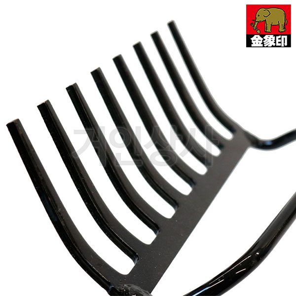 일제 코끼리표 금상인 8발 레기 알루미늄자루 No.73866/경량 쇠갈퀴 흙고르기 풀모으기