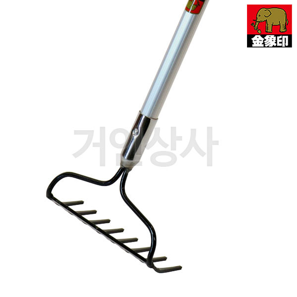 일제 코끼리표 금상인 8발 레기 알루미늄자루 No.73866/경량 쇠갈퀴 흙고르기 풀모으기