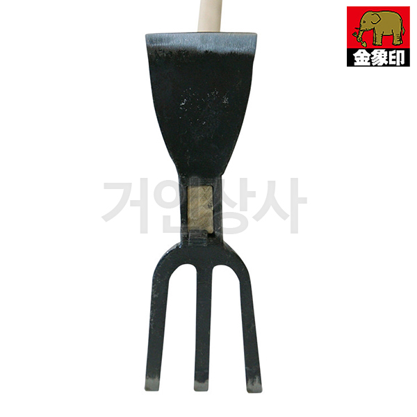 코끼리표 금상인 양날 세발 단조괭이(가루찌) / 일제 쇠스랑 삼발이 3발 곡괭이 장대 긴괭이 괭이