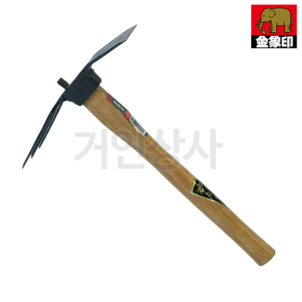코끼리표 금상인 단조 양날 세발 손괭이/일제 괭이 쇠스랑 캠핑 약초 야전 뿌리 잡초 캐기