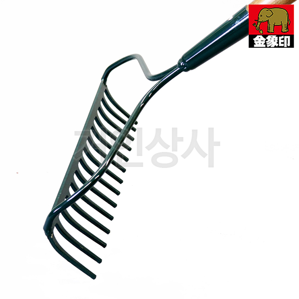 코끼리표 금상인 14발 아메리카 레기(나무자루) 일제 갈퀴 쇠스랑 청소 흙고르기 농기구