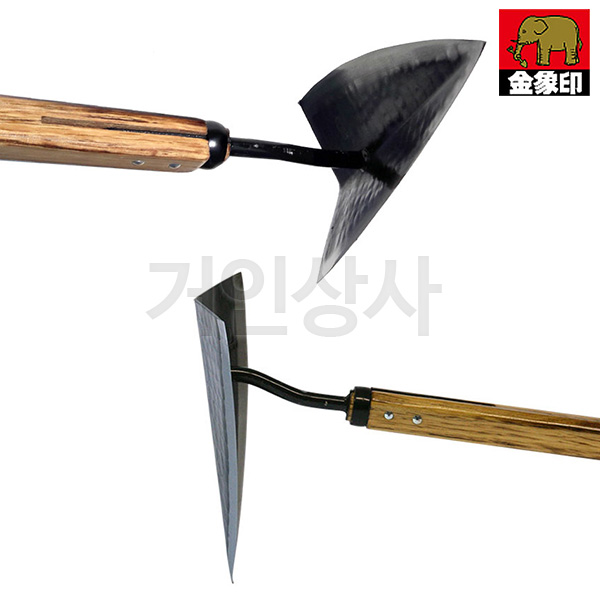 코끼리표 금상인 장대 수타 삼각호미 240 일제 양날호미 선호미 잡초제거기 호미 텃밭농기구