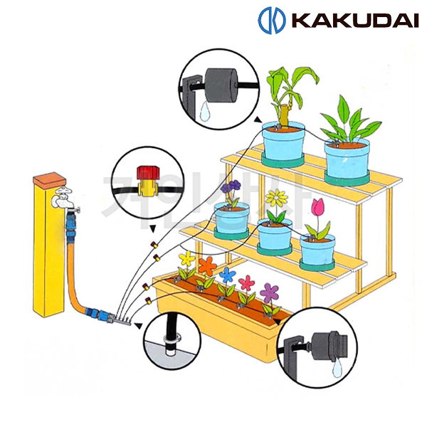 가쿠다이 점적 관수 세트(570-100)/ KAKUDAI 40개 화분 자동 물주기 베란다