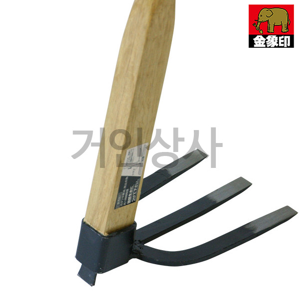 코끼리표 금상인 장대 세발괭이 /쇠스랑 3발 괭이 농기구 텃밭 화단 일본 잡초제거기
