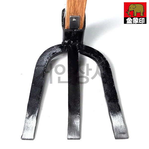 코끼리표 금상인 장대 세발괭이 /쇠스랑 3발 괭이 농기구 텃밭 화단 일본 잡초제거기