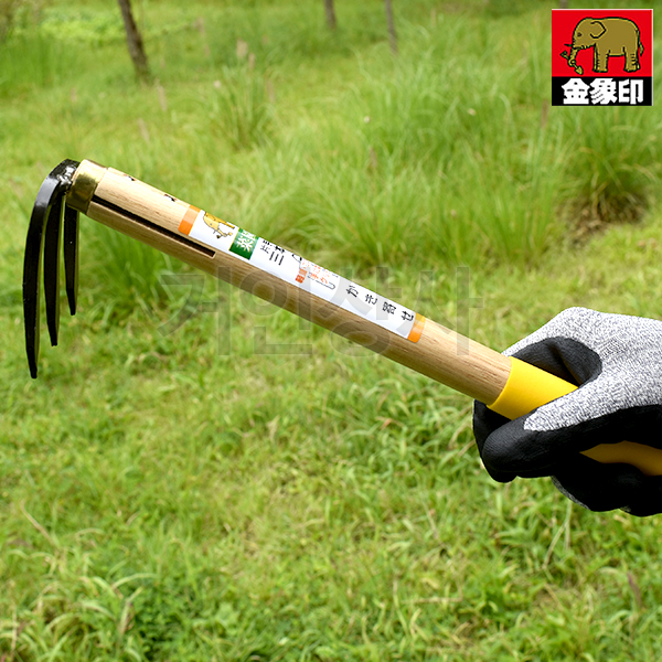 코끼리표 금상인 세발 괭이 그립형(196567) 약초괭이 텃밭 화단 야전 캠핑 벌초 농사용